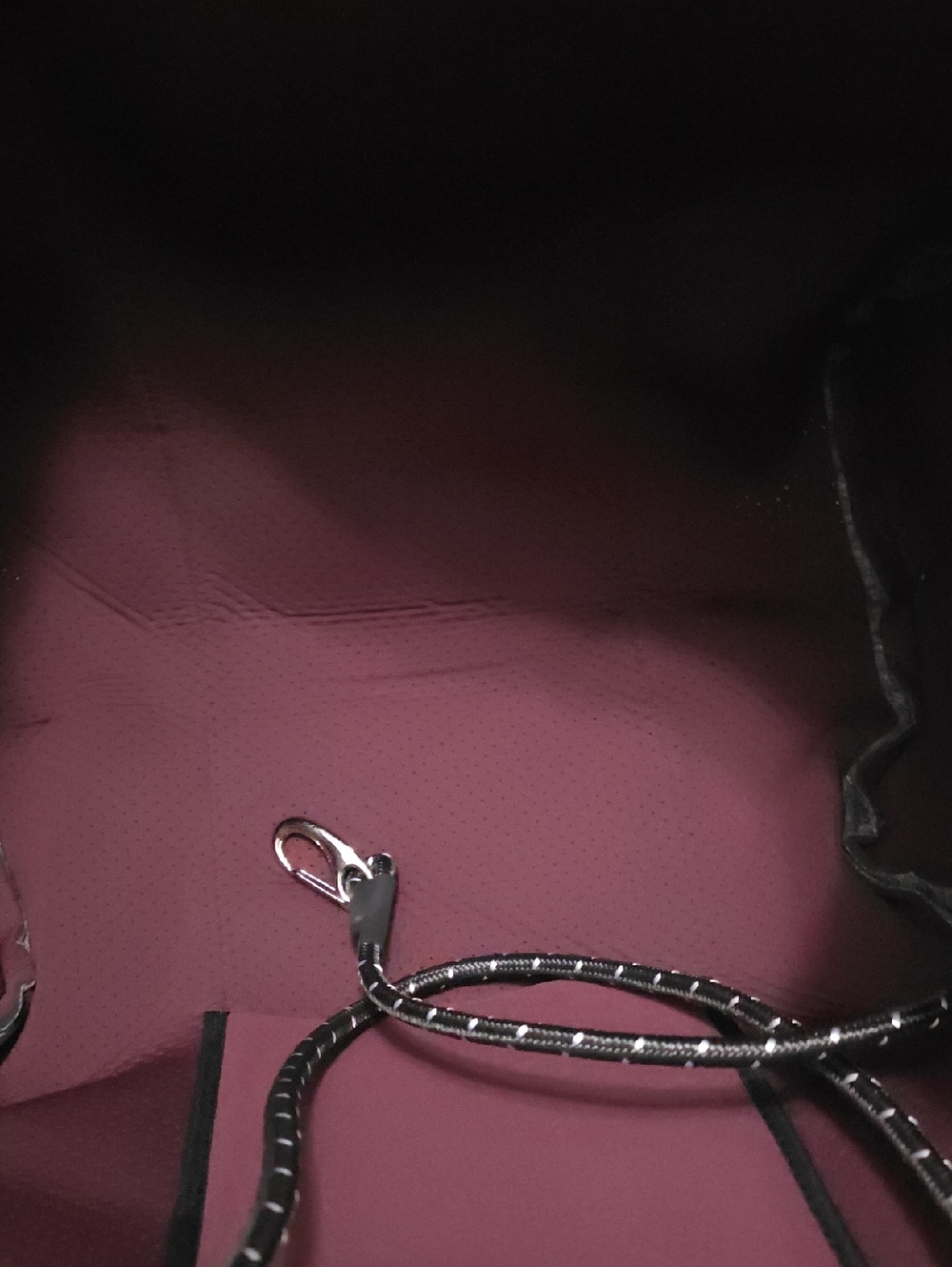 Grey Tote Bag with Burgundy Stripe - Haute Shore - Picture 3 of 6